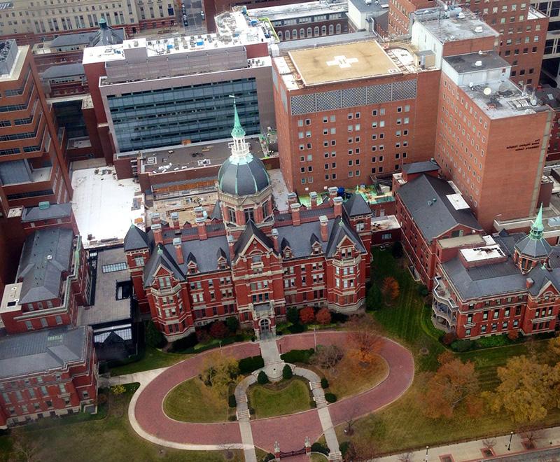 Aerial view of Hopkins East Baltimore Campus